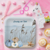 Kustroompompoen en -pompoenen papieren bordje (Feest)