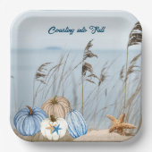 Kustroompompoen en -pompoenen papieren bordje (Voorkant)