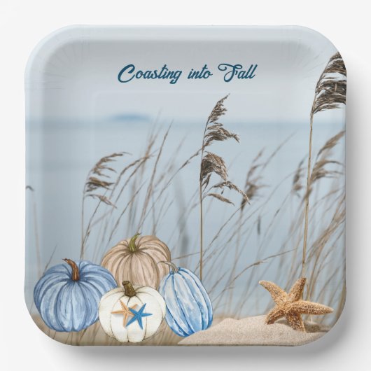 Kustroompompoen en -pompoenen papieren bordje (Voorkant)