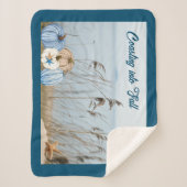 Kustroompompoen en -pompoenen sherpa deken (Voorkant)