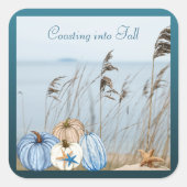 Kustroompompoen en -pompoenen vierkante sticker (Voorkant)