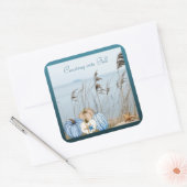 Kustroompompoen en -pompoenen vierkante sticker (Envelop)