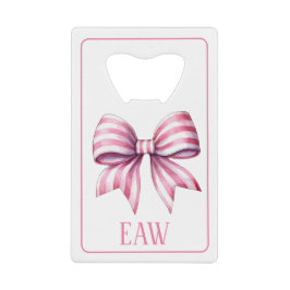Kustroze en Witte Waterverf Boog Monogram Creditkaart Flessenopener