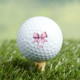 Kustroze en witte waterverf boogmonogram golfballen