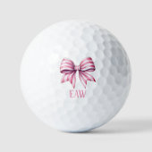 Kustroze en witte waterverf boogmonogram golfballen (Voorkant)