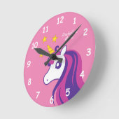 Kustroze kamer kinderkamer van eenhoorn kind ronde klok (Hoek)