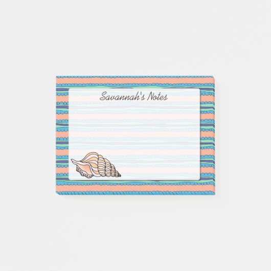 Kustroze Seashell Custom Name Post-it® Notes (Voorkant)