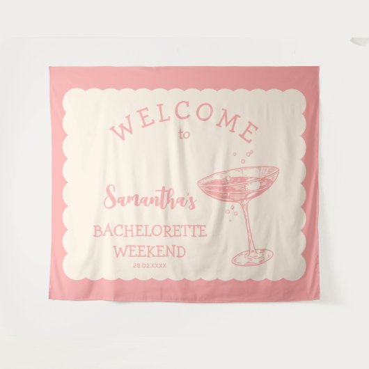 Kustroze vrijgezellenfeest achtergrond cocktail wandkleed (Voorkant (horizontaal))