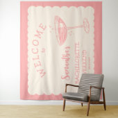 Kustroze vrijgezellenfeest achtergrond cocktail wandkleed (In situ)