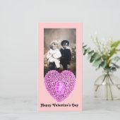 KUSTRUIMTE, roze Feestdagenkaart (Staand voorkant)