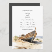 Kustrustieke scheepswrak Shoreline Beach Bruiloft Kaart (Voorkant / Achterkant)