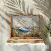 Kustscène met Vogels Nautische Rustieke Vintage Poster