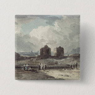 Kustscène Vierkante Button 5,1 Cm