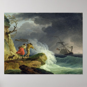 Kustschaal in een Storm, 1782 Poster