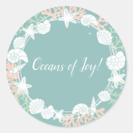 Kustschaal met kerstmis ronde sticker