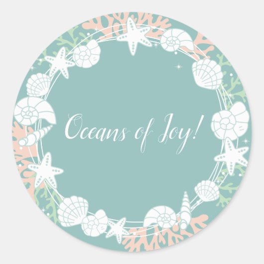 Kustschaal met kerstmis ronde sticker (Voorkant)