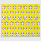 KUSTSCHAPEN MET GEZICHTE GEEL WRAPPINGSPAPIER CADEAUPAPIER (Vlak)