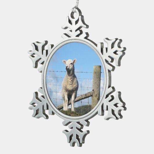 KUSTSCHAPEN TIN SNEEUWVLOK ORNAMENT (Rechts)