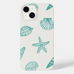 Kustschat Blauwgroen ivoor Case-Mate iPhone 14 Hoesje