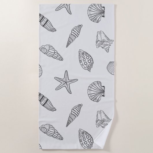 Kustschat Ocean Grey Strandlaken (Voorkant)