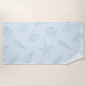 Kustschat Seafoam Blue Strandlaken (Voorkant)
