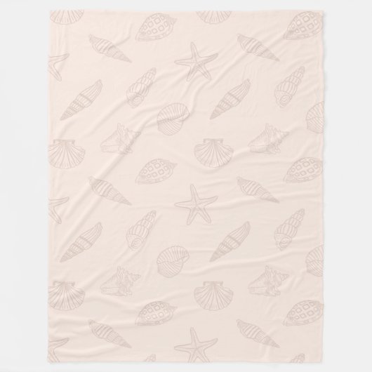 Kustschatten Shell Pink Fleece Deken (Voorkant)