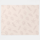 Kustschatten Shell Pink Fleece Deken (Voorkant (Horizontaal))