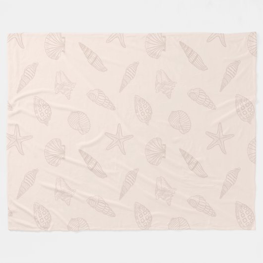 Kustschatten Shell Pink Fleece Deken (Voorkant (Horizontaal))