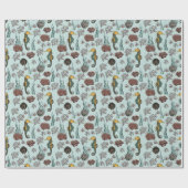 Kustschatten Zeepaardje & Koraal Nautisch Cadeaupapier (Vlak)