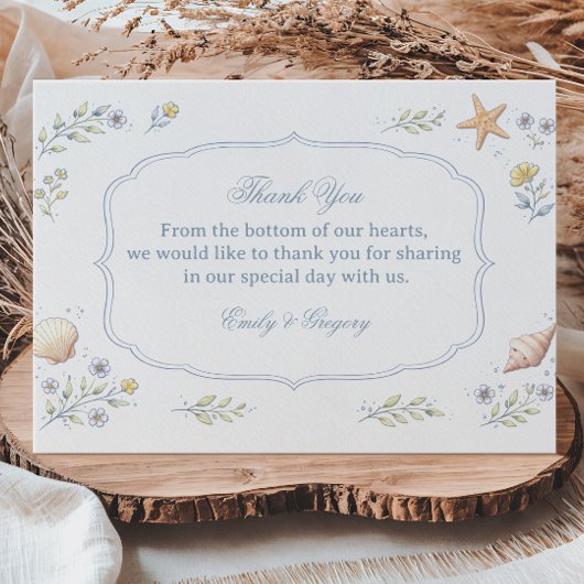 Kustschelp Bloem Appreciatie Bedankkaart