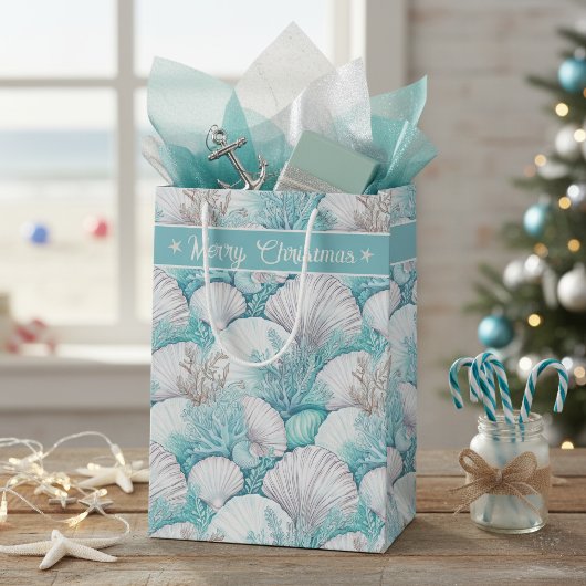 Kustschelp & Koraalpatroon#3 ID1009 Medium Cadeauzakje