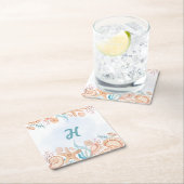 Kustschelp Monogram Letter H Drank Onderzetter (Insitu)