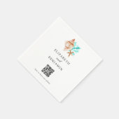 Kustschelp Strand Bruiloft QR Code Deel Foto Servet (Hoek)
