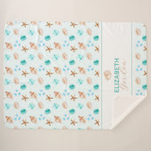 Kustschelp Strandhuis Decor Monogram Sherpa Deken (Voorkant (horizontaal))