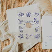 kustschelpen | Beach Wedding Overlay Vellum Uitnodigingen