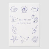 kustschelpen | Beach Wedding Overlay Vellum Uitnodigingen (Voorkant)
