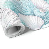 Kustschelpen & koraalpatroon#3 ID1009 Cadeaupapier (Rol Hoek)