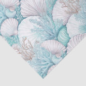Kustschelpen & koraalpatroon#3 ID1009 Tissuepapier (Detail)