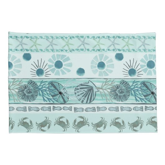 Kustschelpen Krabben Zeesterren Boheemse Kussensloop (Achterkant-Rechts)