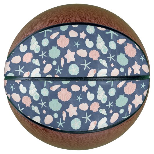 Kustschelpen Strand & Oceaan Design Basketbal (Voorkant)