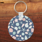 Kustschelpen Strand & Oceaan Design Sleutelhanger (Voorkant)