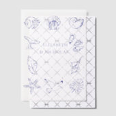 Kustschelpen | Strandbruiloft Overlay Vellum Uitnodigingen (Offset (Uitnodiging))