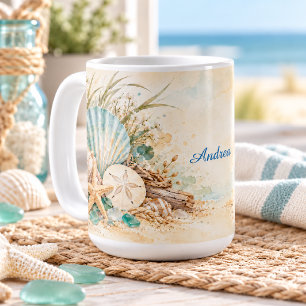 Kustschelpen & Zee Glas Koffiemok