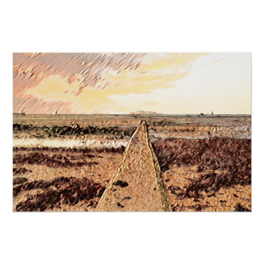 Kustschemering: Ardrossan Beach Watercolour Perfect Poster (Voorkant)