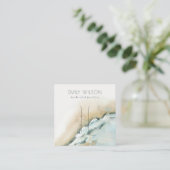 Kustscherm met golven van het Zee Zand Beach Hair  Vierkante Visitekaartje (Staand voorkant)