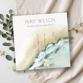 Kustscherm met golven van het Zee Zand Beach Hair  Vierkante Visitekaartje