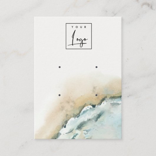 Kustscherm met golven voor Zee Zand Beach 2 Visitekaartje (Voorkant)