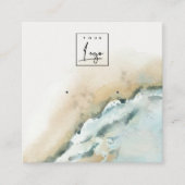 Kustscherm met golven voor Zee Zandband Vierkante Visitekaartje (Voorkant)
