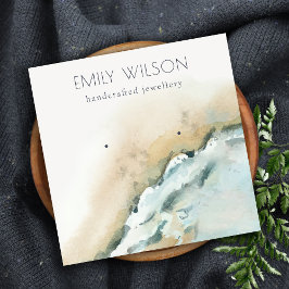 Kustscherm met golven voor Zee Zandband Vierkante Visitekaartje