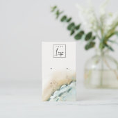 Kustscherm met golven voor Zee Zandband Visitekaartje (Staand voorkant)